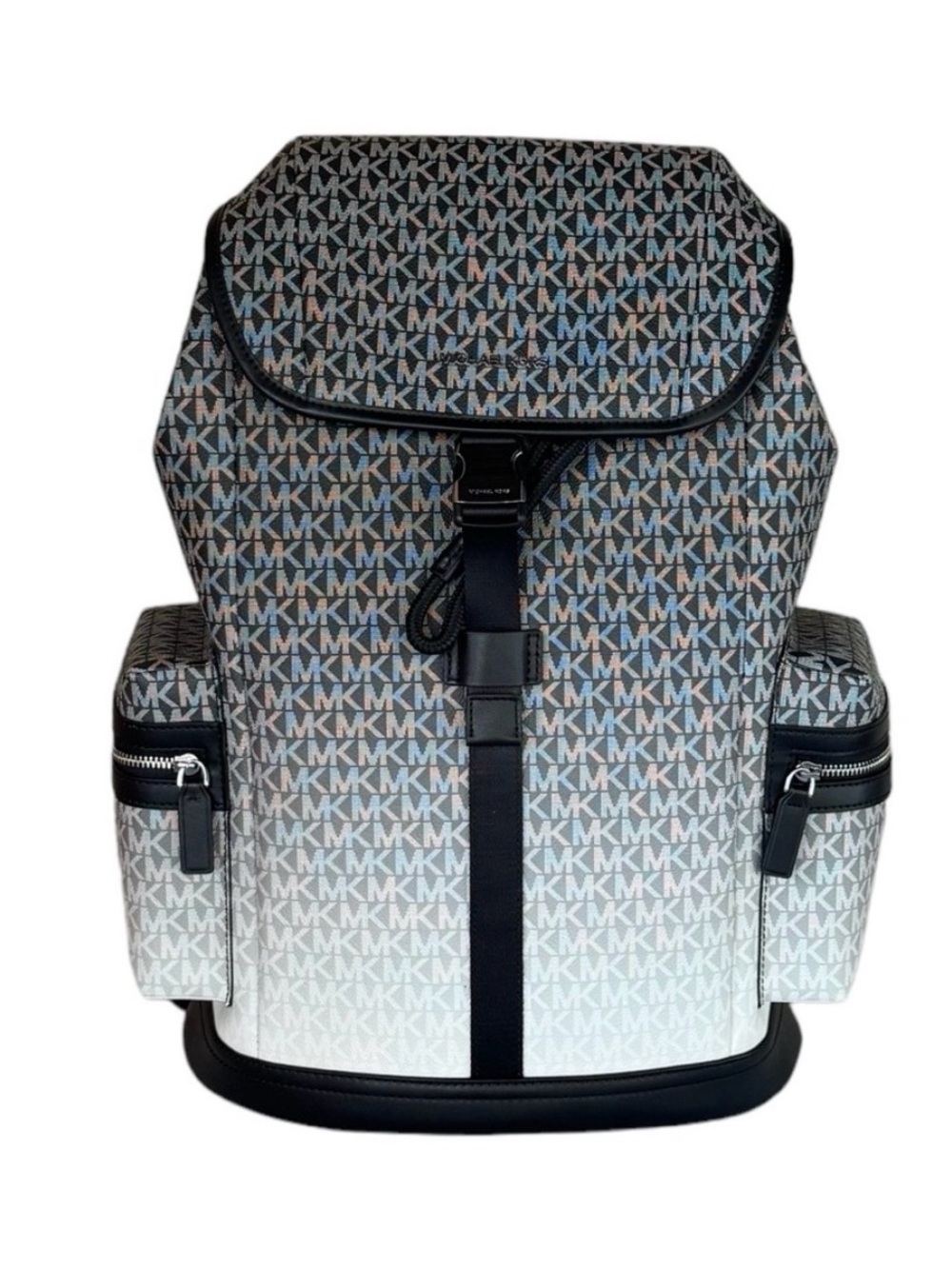 Michael Kors Gray and Black MK Logo Backpack